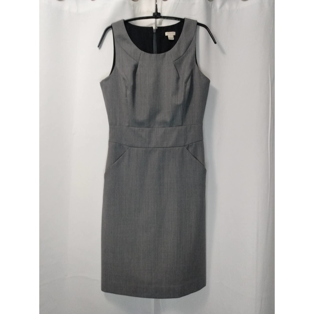 J. Crew Emmaleigh sleeveless tailored gray dress
